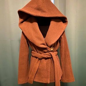 BCBGMAXAZRIA Brown Hooded Coat
